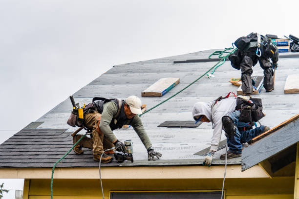 Professional Gutter Installation technician working in Utica, PA